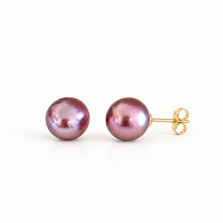Vibrant AAAA Purple Pearl Stud Earring