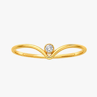 Chevron CZ Ring