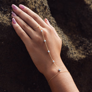 Akoya Keshi Pearl Hand Chain Bracelet