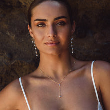 Load image into Gallery viewer, Akari Akoya Keshi Pearl Y Necklace