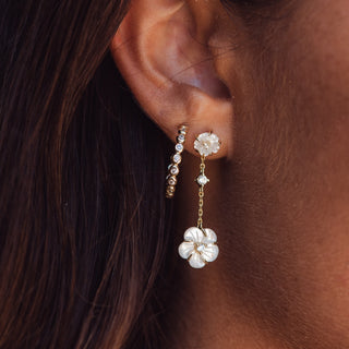 Sage Plumeria Mother of Pearl Earrings
