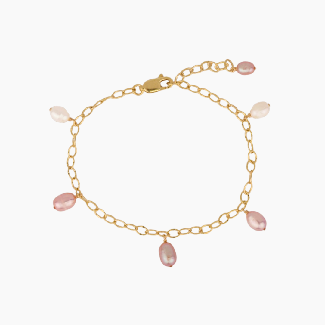 Ombré Pink Keshi Pearl Charm Bracelet