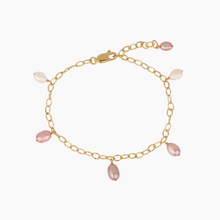 Load image into Gallery viewer, Ombré Pink Keshi Pearl Charm Bracelet
