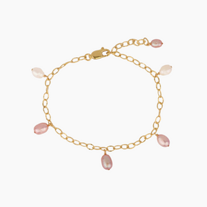 Ombré Pink Keshi Pearl Charm Bracelet