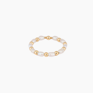 Ratio White Keshi Pearl Ring