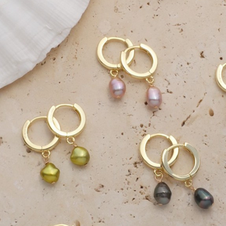 Pink Keshi Pearl Huggies