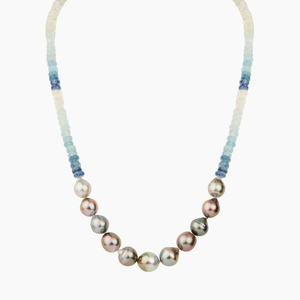 Mana Ombre Aquamarine Tahitian Pearl Necklace