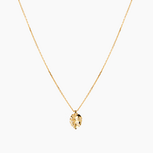 Load image into Gallery viewer, Gold Tiny Monstera Necklace Solid 14kt