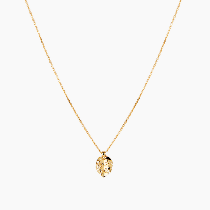 Tiny Monstera Necklace