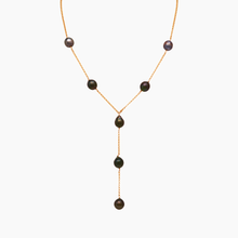 Load image into Gallery viewer, Tahitian black pearl necklace in gold handcrafted in Hawaii