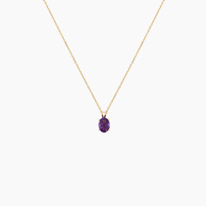Oval Amethyst Necklace
