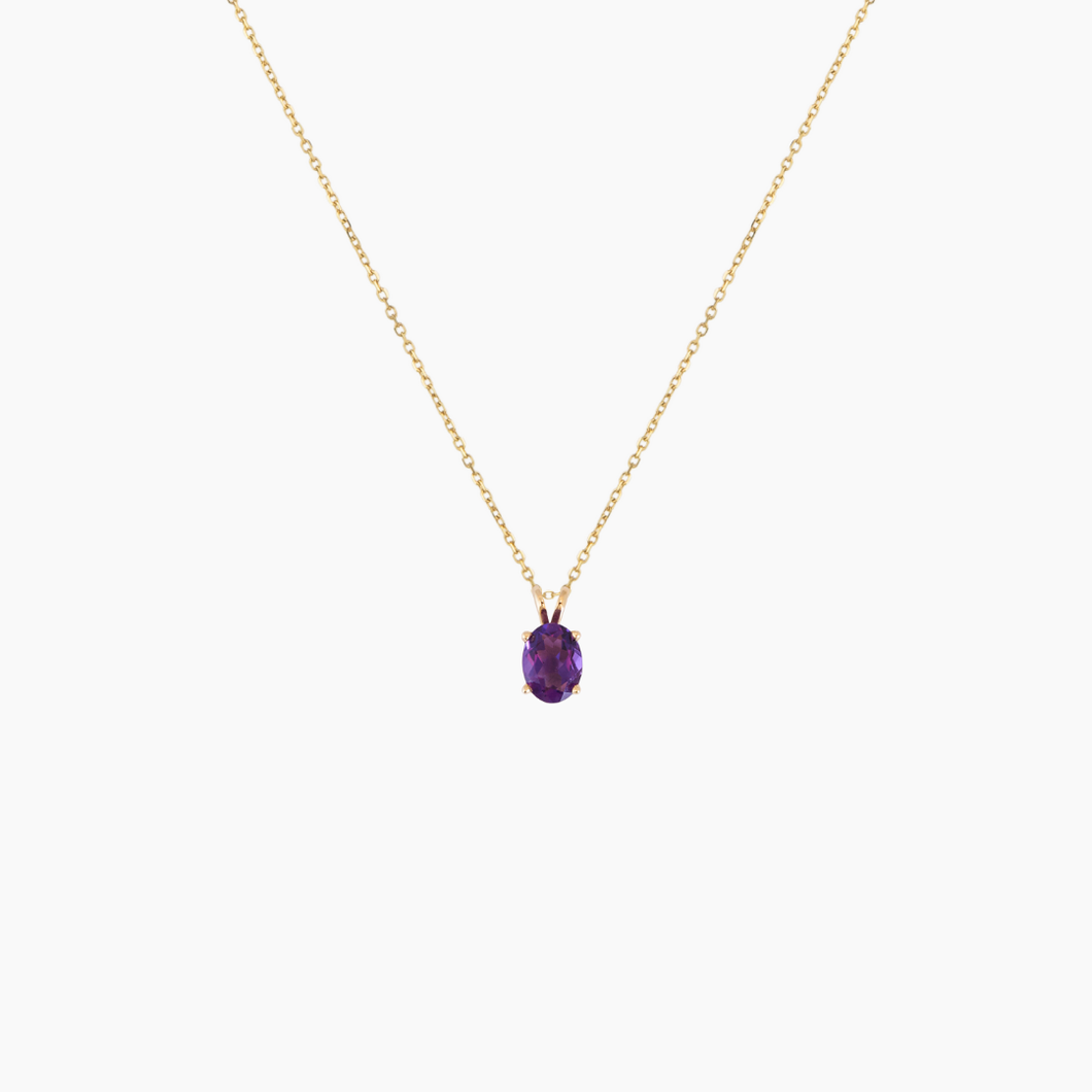 Oval Amethyst Necklace