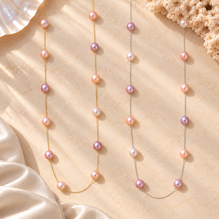 Alice Multicolor Pink Pearl Necklace