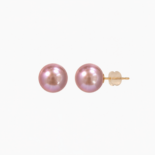 AAA Pink Pearl Stud Earring 14kt Gold