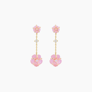 Sage Pink Plumeria Mother of Pearl Earrings