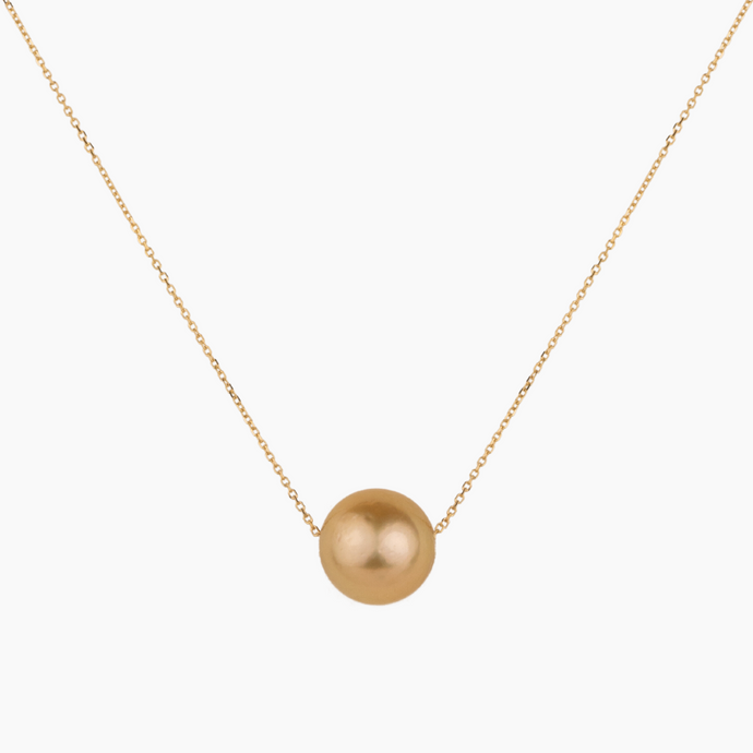 Floating Golden South Sea Pearl Necklace