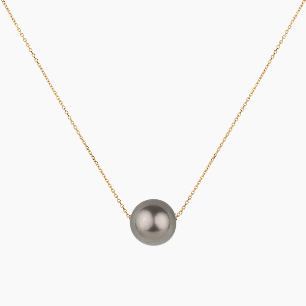 Floating Silver Tahitian Pearl Necklace
