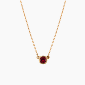 Garnet Solitaire Birthstone Necklace
