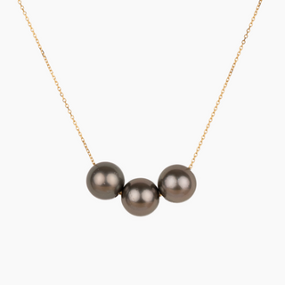 Floating Triple Tahitian Pearl Necklace 14kt Gold