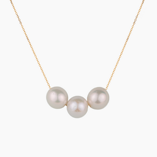 Floating Triple White Edison Pearl Necklace