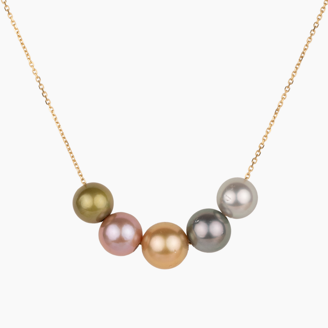 Rainbow Bomboocha Pearl Necklace