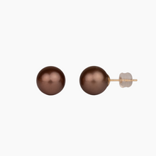 Load image into Gallery viewer, Chocolate Tahitian Pearl Stud Earrings