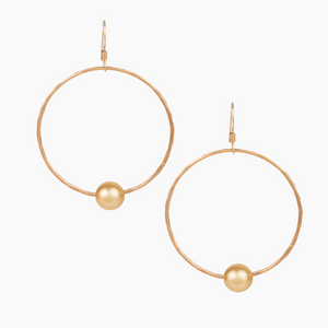 Isla Golden Pearl Hoop Earrings