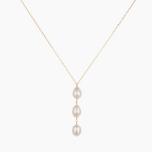 Load image into Gallery viewer, Ekolu White Pearl Y Necklace