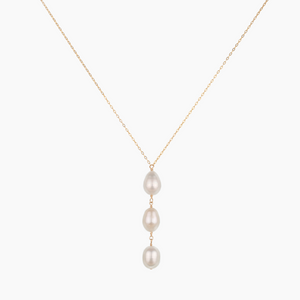 Ekolu White Pearl Y Necklace