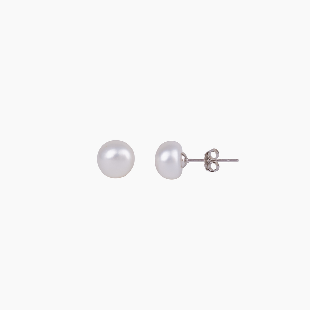 Lily White Freshwater Pearl Studs