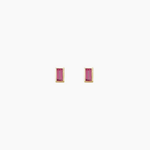 Load image into Gallery viewer, Pink Tourmaline Baguette Stud
