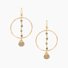 Load image into Gallery viewer, Mariko Labradorite Hoop Earrings