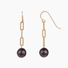 Load image into Gallery viewer, Tahitian Pearl Paperclip Earrings