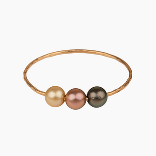 multicolor pearl bangle in gold made in Hawaii