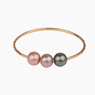 Paisley multicolor pearl bangle in Gold made in Hawaii