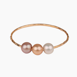 Ombre Pink Pearl Bangle in Gold made in Hawaii