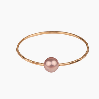Pink pearl bangle in gold made in Hawaii