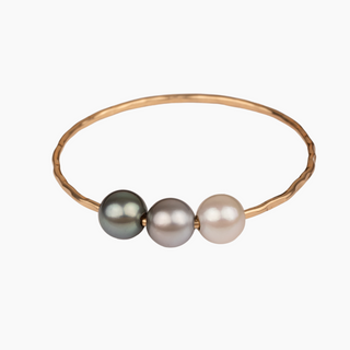 Ombre tahitian Pearl Bangle in Gold made in Hawaii