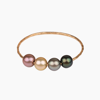 multicolor pearl bangle in gold made in Hawaii