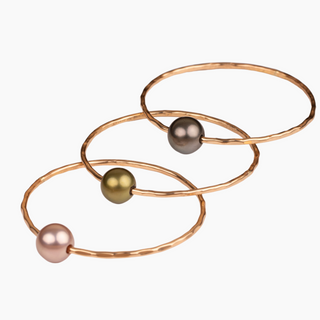 Aruba Pearl Bangle set of three bangles in Gold made in Hawaii