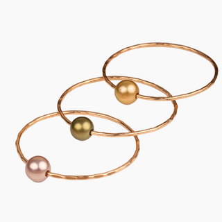 Tropical Pearl Bangle set of three bangles in Gold made in Hawaii