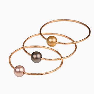 Anuenue Pearl Bangle set of three bangles in Gold made in Hawaii