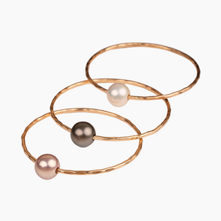 Wailea Pearl Bangle set of three bangles in Gold made in Hawaii