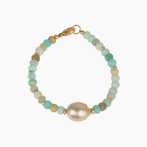 Peruvian Opal Golden South Sea Pearl Bracelet