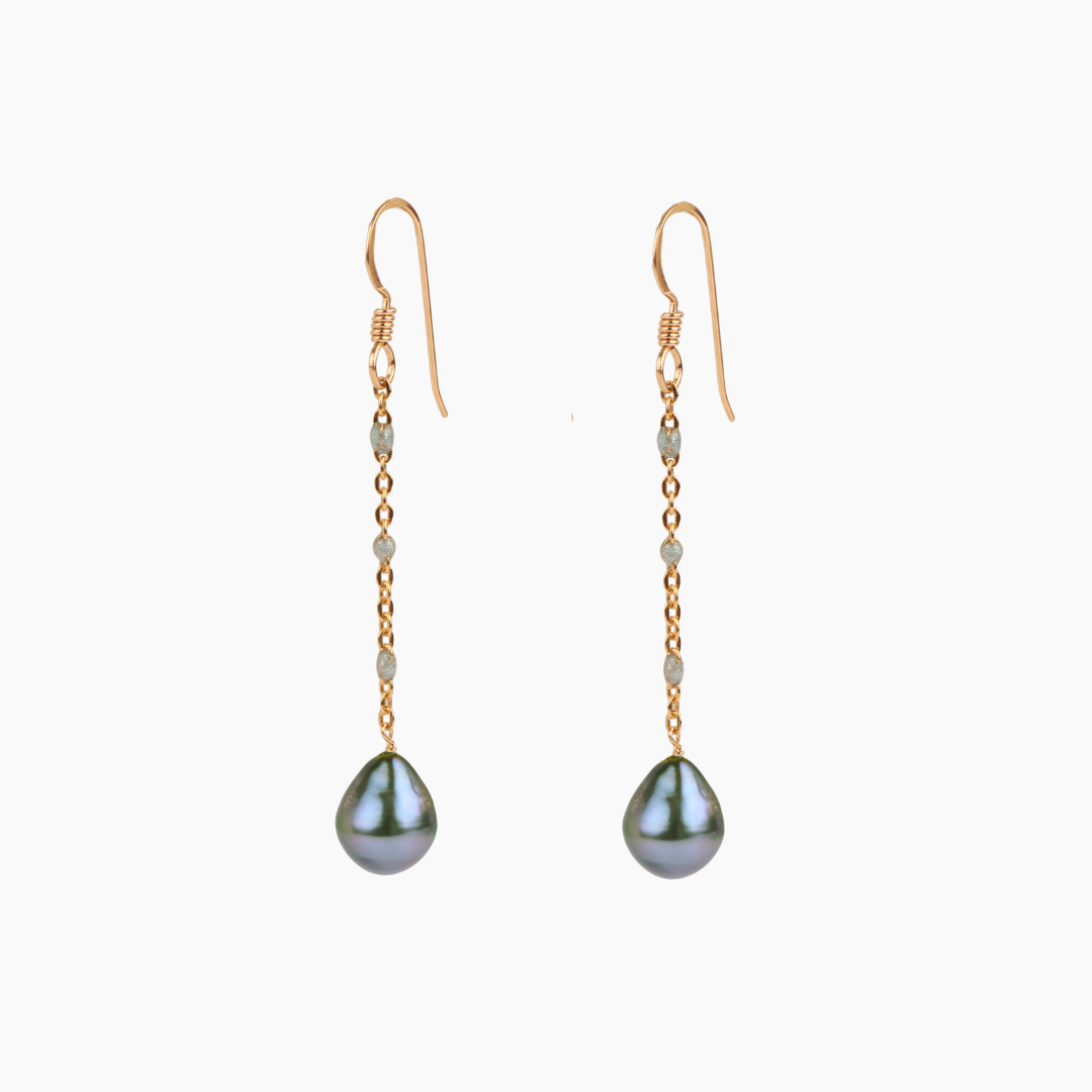 Chambray Tahitian Pearl Earrings