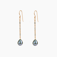 Load image into Gallery viewer, Chambray Tahitian Pearl Earrings