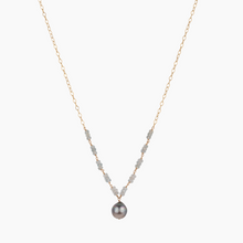 Load image into Gallery viewer, Jolanie Aquamarine Tahitian Pearl Necklace