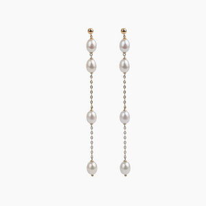 Clara White Freshwater Pearl Earrings