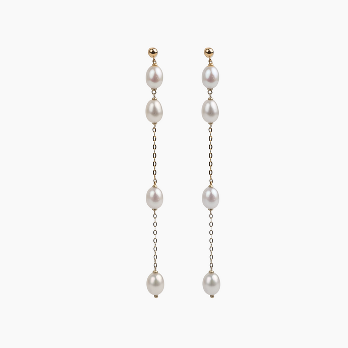 Clara White Freshwater Pearl Earrings