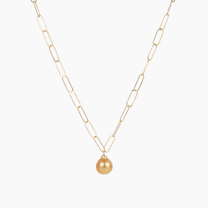 Dana Golden South Sea Pearl Paperclip Necklace